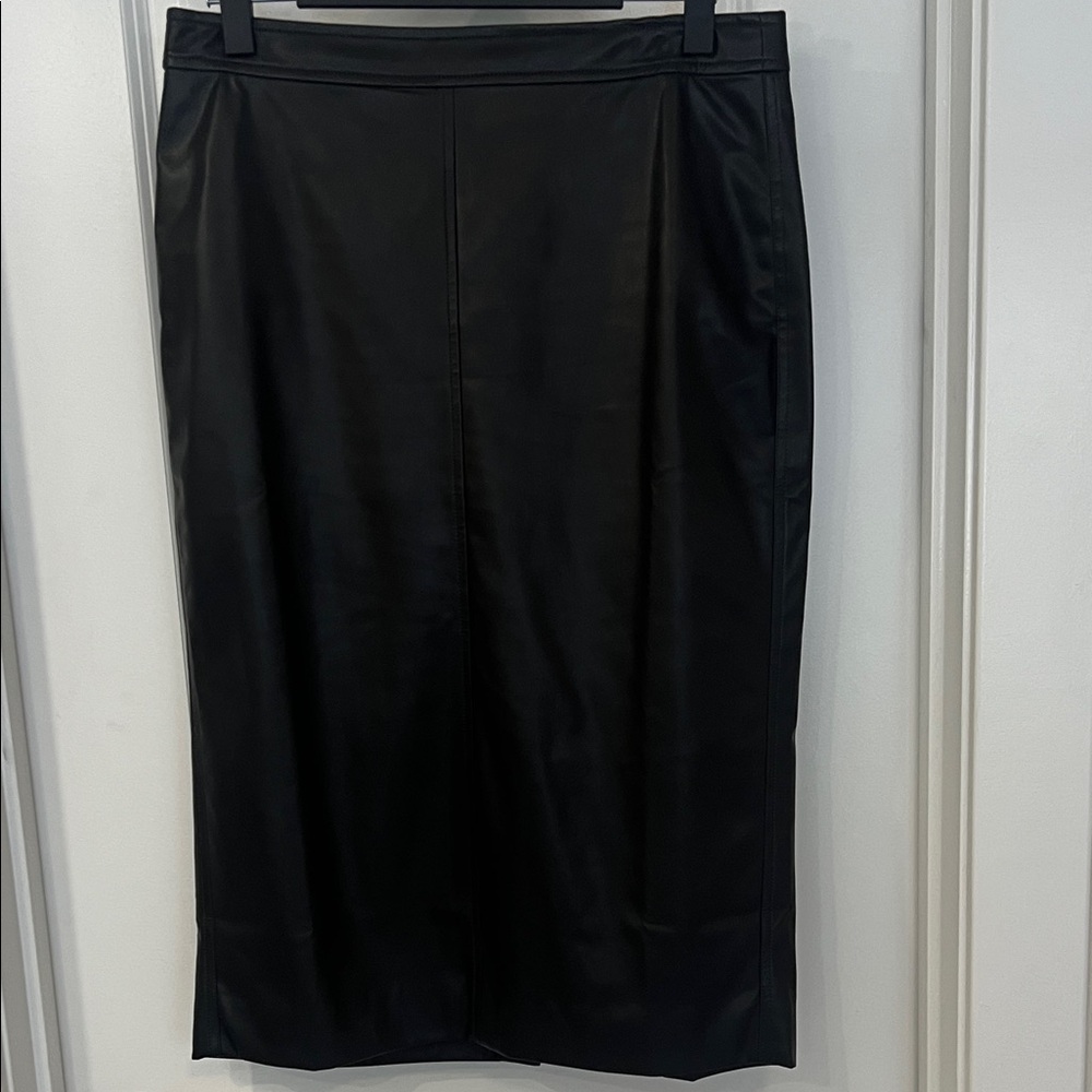 J. Crew Faux Leather Black Women's Skirt